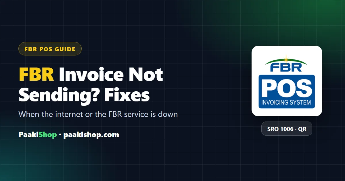 Troubleshooting an FBR POS invoice that did not send, with retry and register status