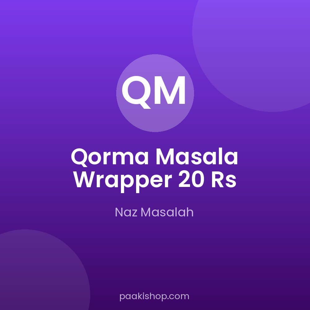 Qorma Masala Wrapper 20 Rs