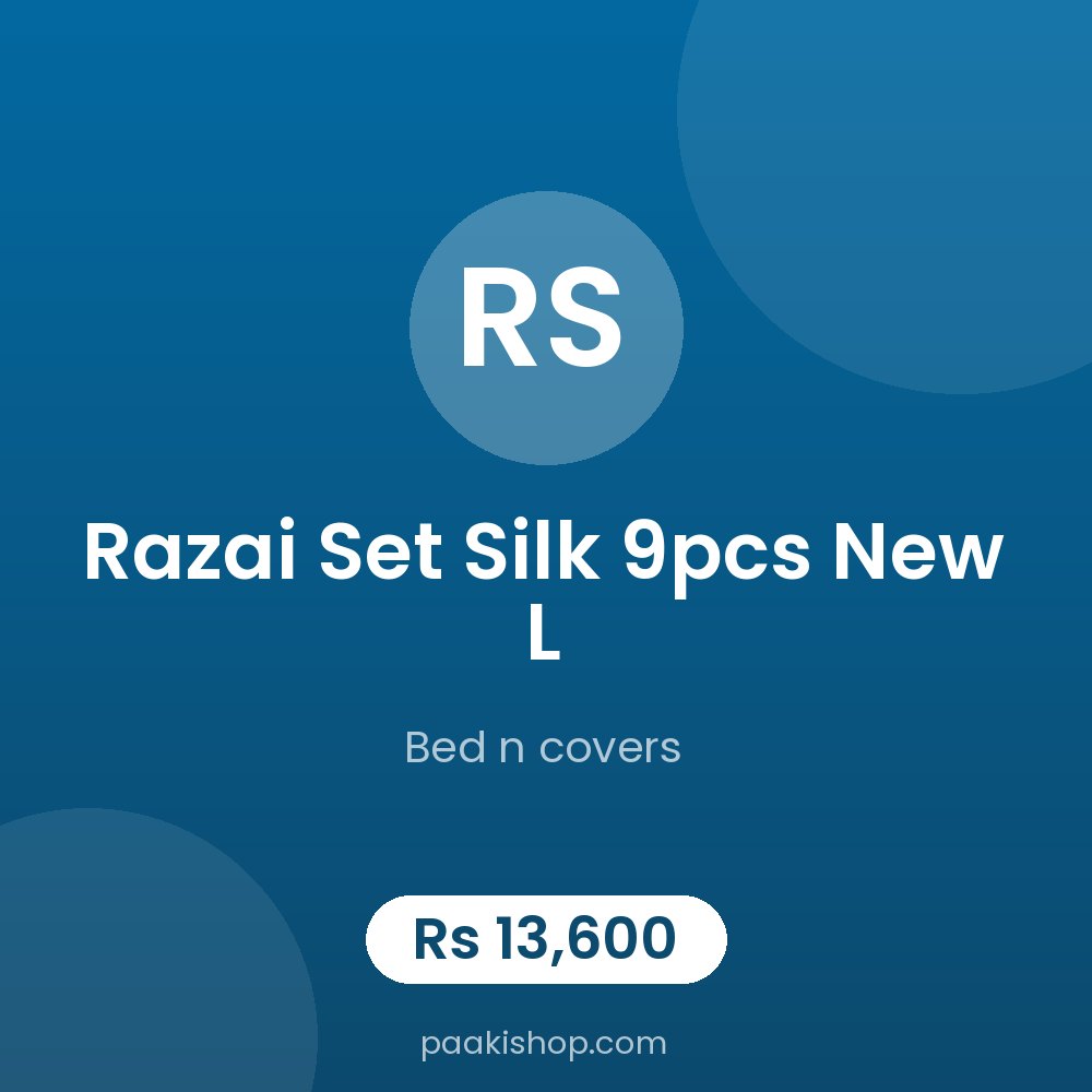 Razai set silk 9pcs new l
