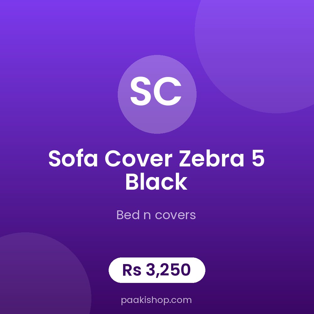 Sofa cover zebra 5 black