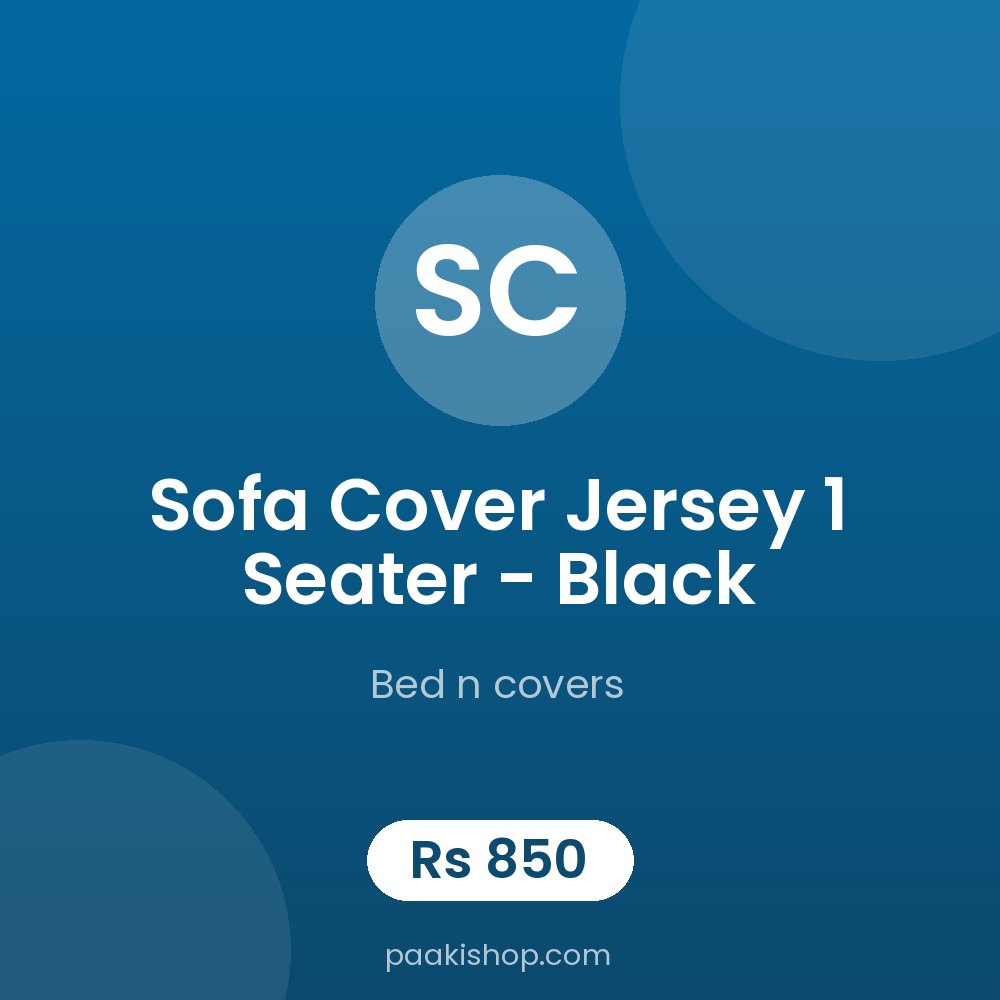 sofa cover jersey 1 seater - black