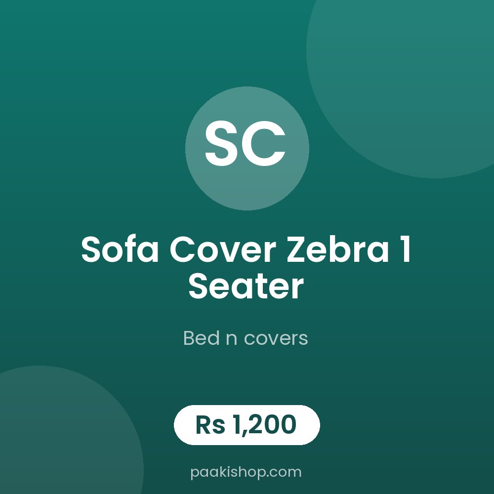 sofa cover zebra  1 seater