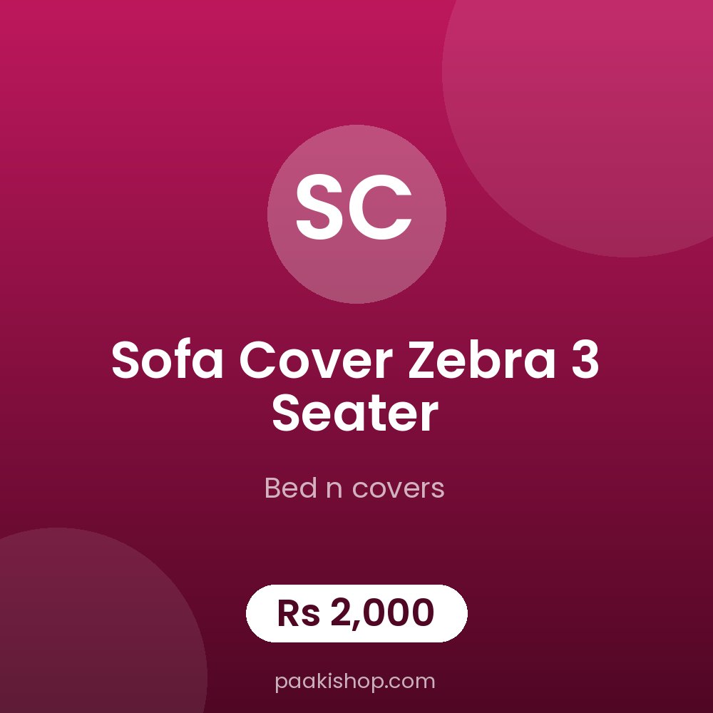 sofa cover zebra  3 seater
