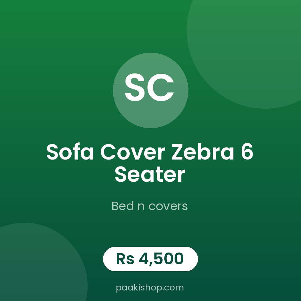 sofa cover zebra  6 seater