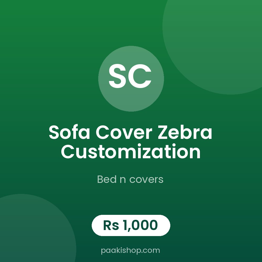 sofa cover zebra customization