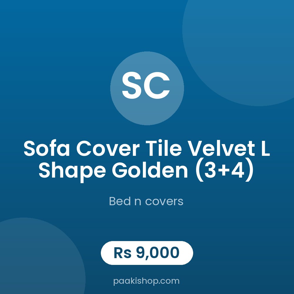 Sofa Cover tile Velvet L Shape golden (3+4)
