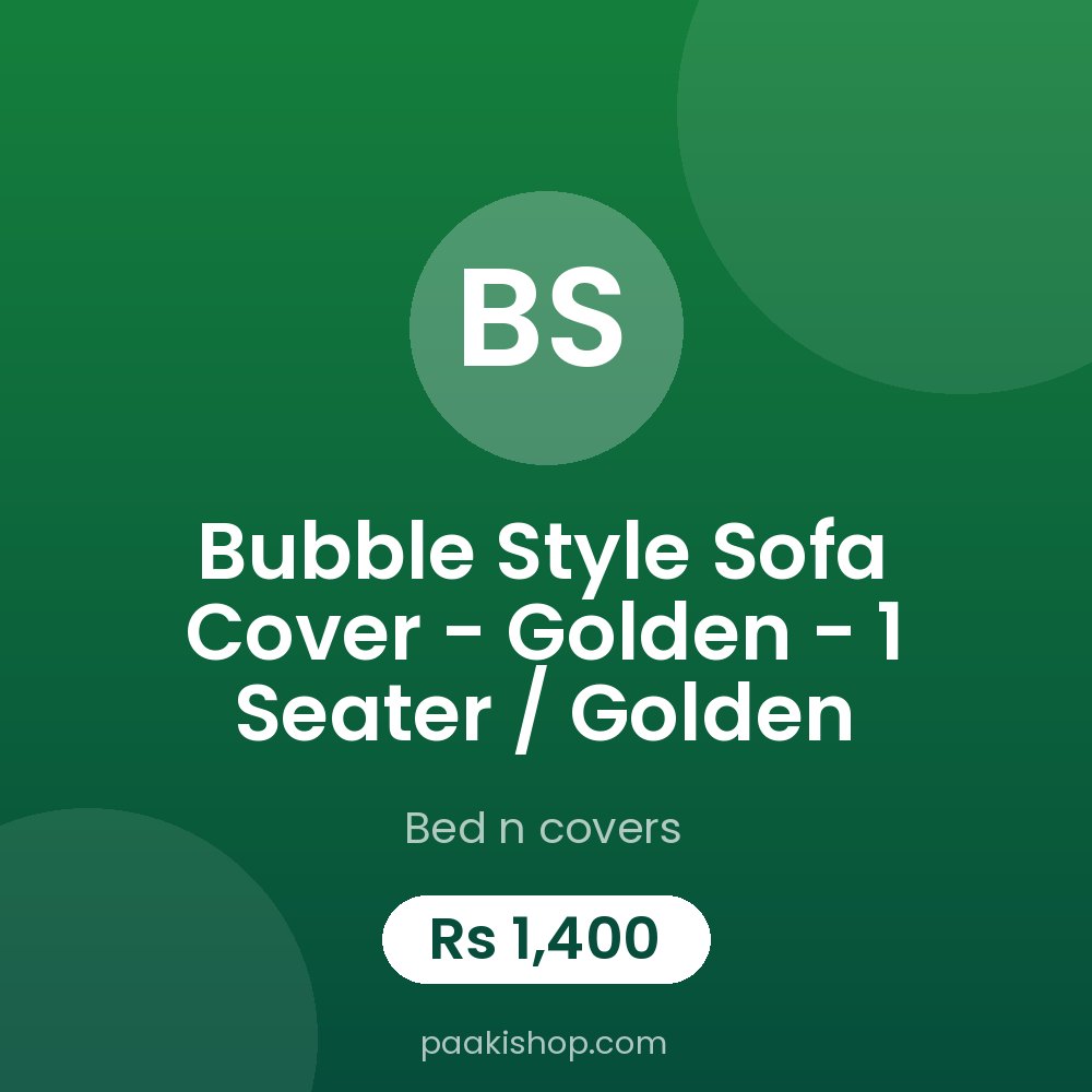Bubble Style Sofa Cover - Golden - 1 Seater / Golden