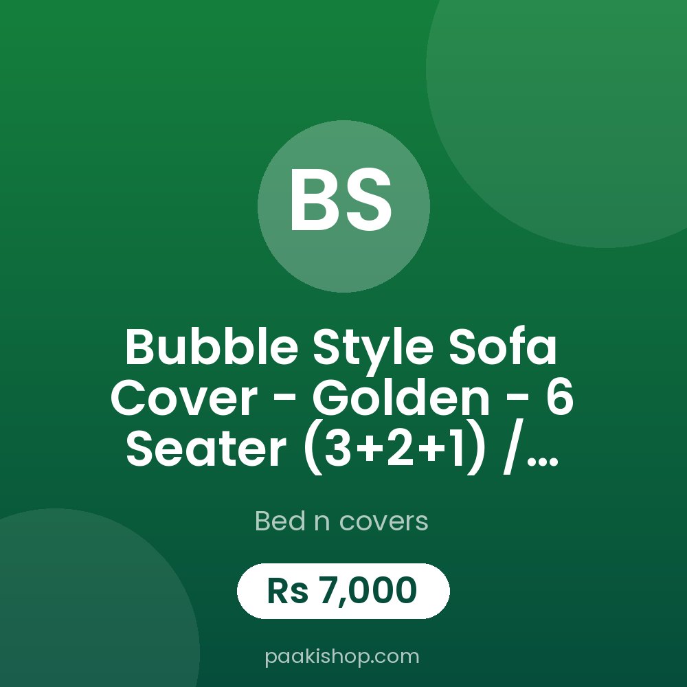 Bubble Style Sofa Cover - Golden - 6 Seater (3+2+1) / Golden