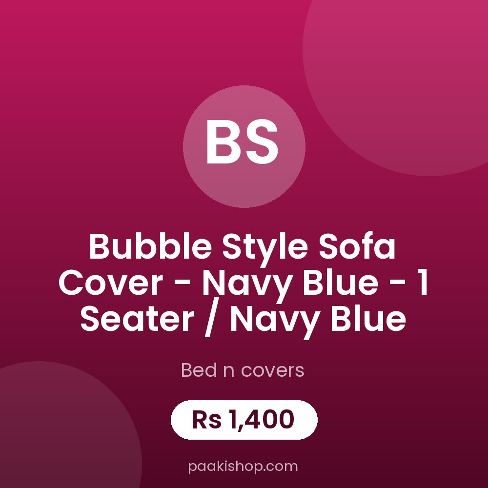 Bubble Style Sofa Cover - Navy Blue - 1 Seater / Navy Blue