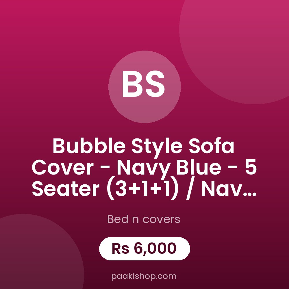 Bubble Style Sofa Cover - Navy Blue - 5 Seater (3+1+1) / Navy Blue