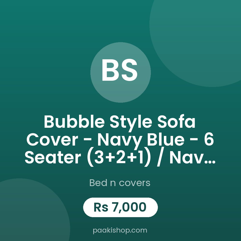 Bubble Style Sofa Cover - Navy Blue - 6 Seater (3+2+1) / Navy Blue