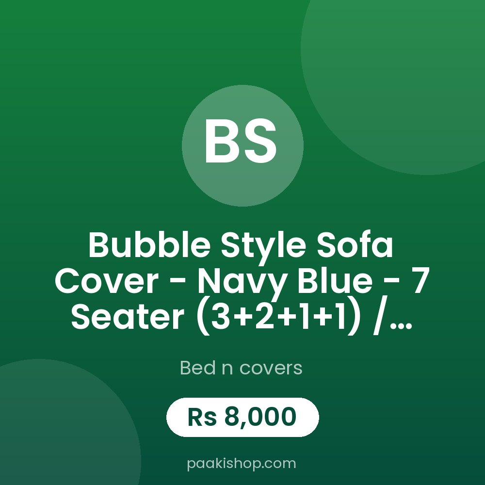Bubble Style Sofa Cover - Navy Blue - 7 Seater (3+2+1+1) / Navy Blue