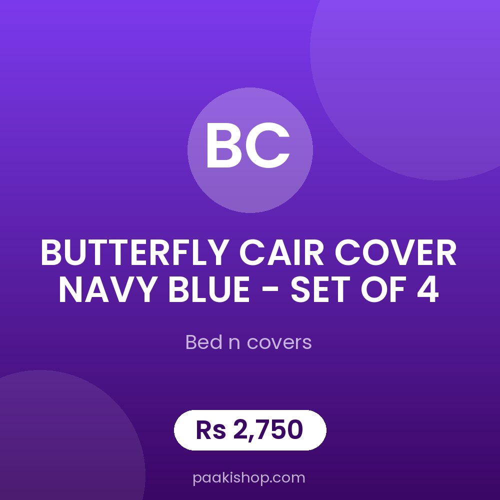 BUTTERFLY CAIR COVER NAVY BLUE - SET OF 4