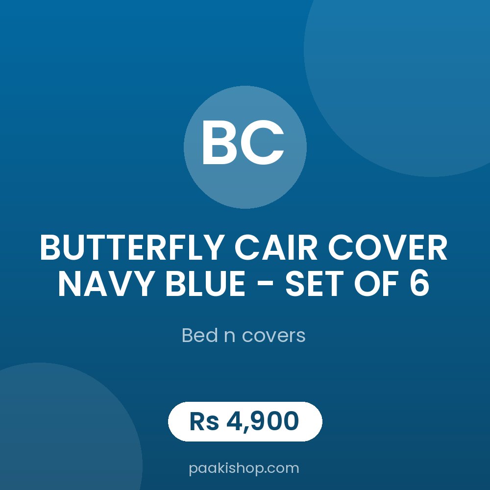 BUTTERFLY CAIR COVER NAVY BLUE - SET OF 6