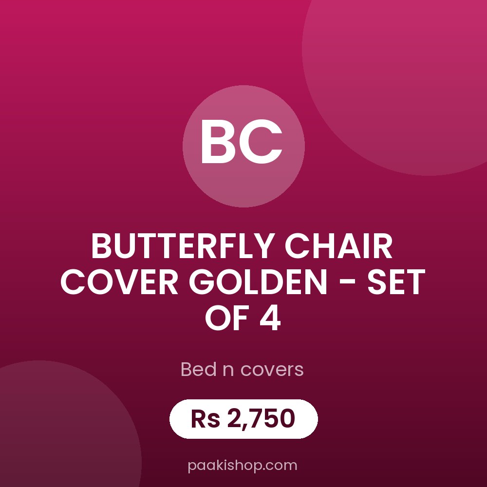 BUTTERFLY CHAIR COVER GOLDEN - SET OF 4