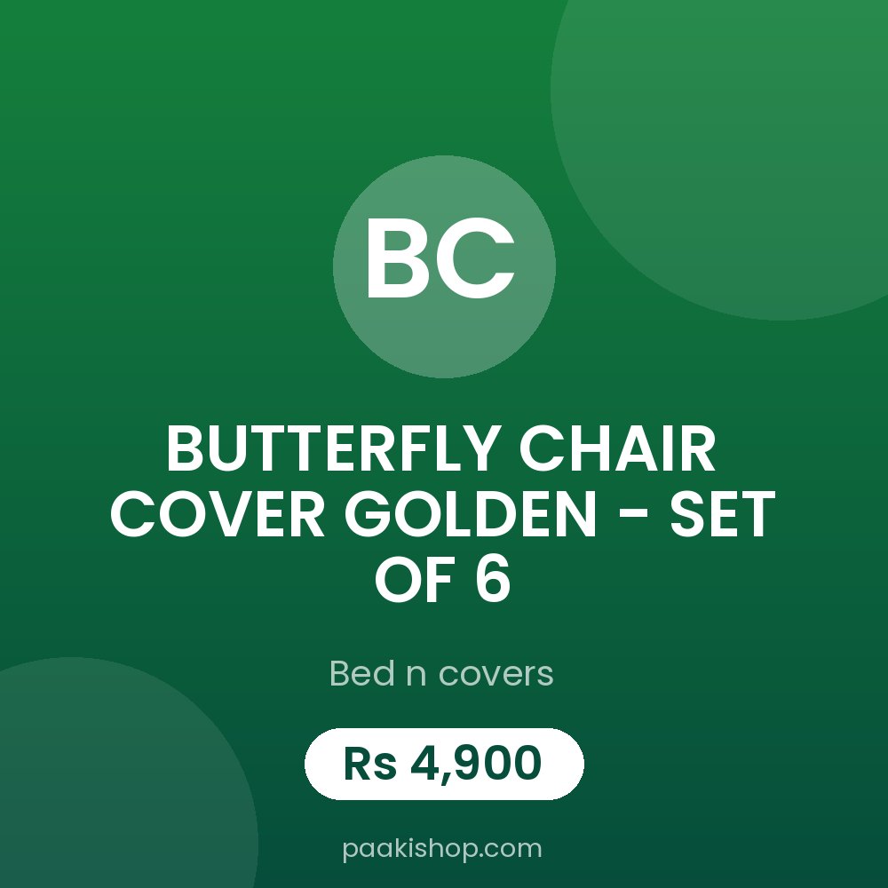 BUTTERFLY CHAIR COVER GOLDEN - SET OF 6
