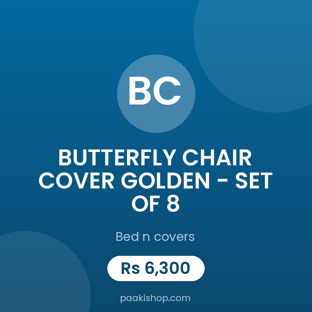 BUTTERFLY CHAIR COVER GOLDEN - SET OF 8