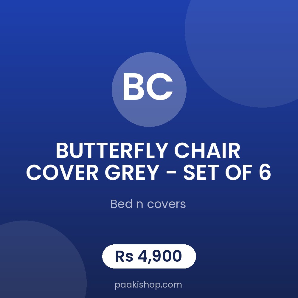 BUTTERFLY CHAIR COVER GREY - SET OF 6