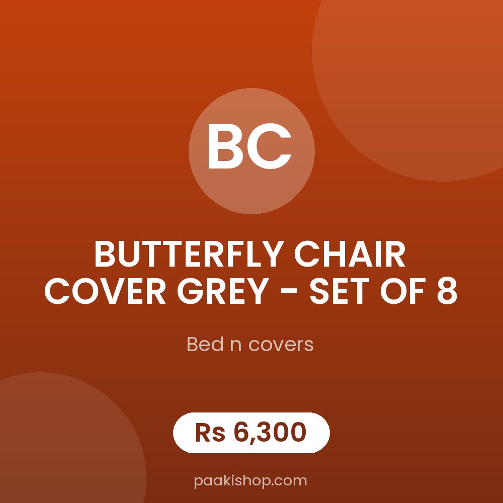 BUTTERFLY CHAIR COVER GREY - SET OF 8