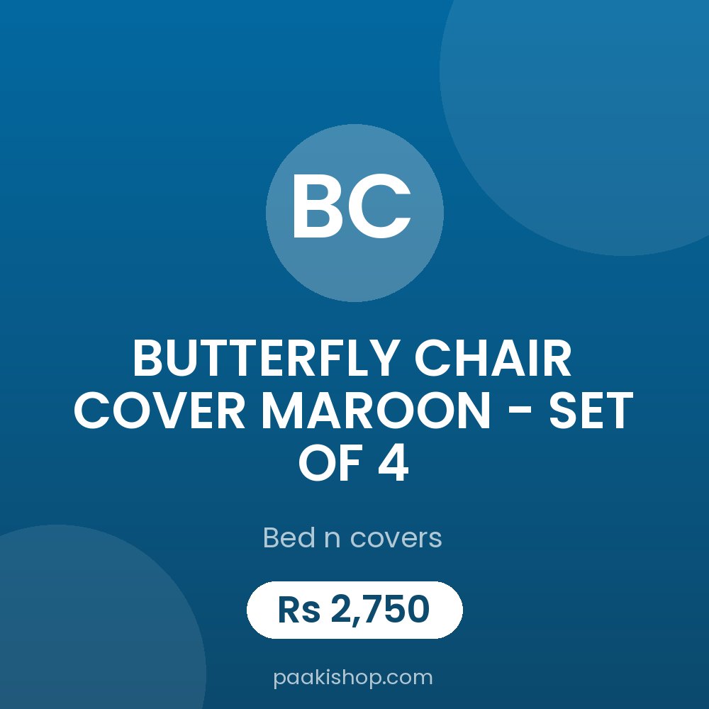 BUTTERFLY CHAIR COVER MAROON - SET OF 4