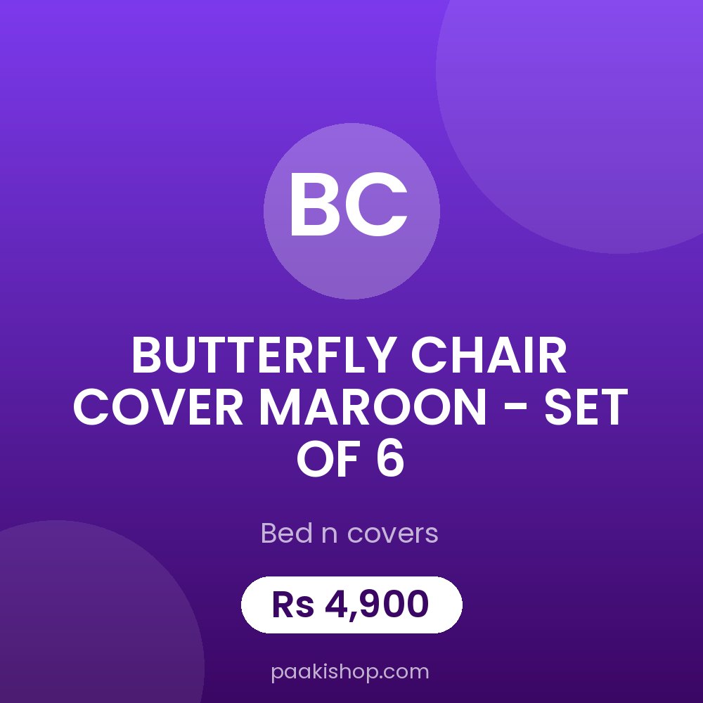 BUTTERFLY CHAIR COVER MAROON - SET OF 6