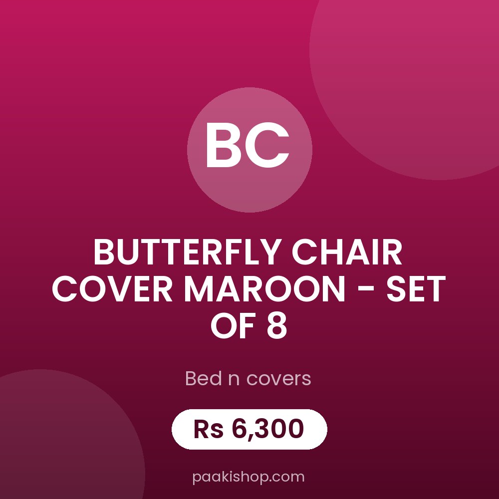 BUTTERFLY CHAIR COVER MAROON - SET OF 8