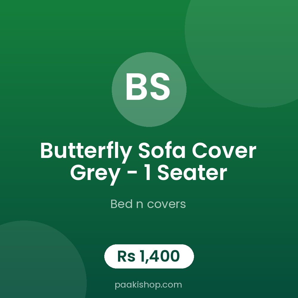 Butterfly Sofa Cover Grey - 1 Seater