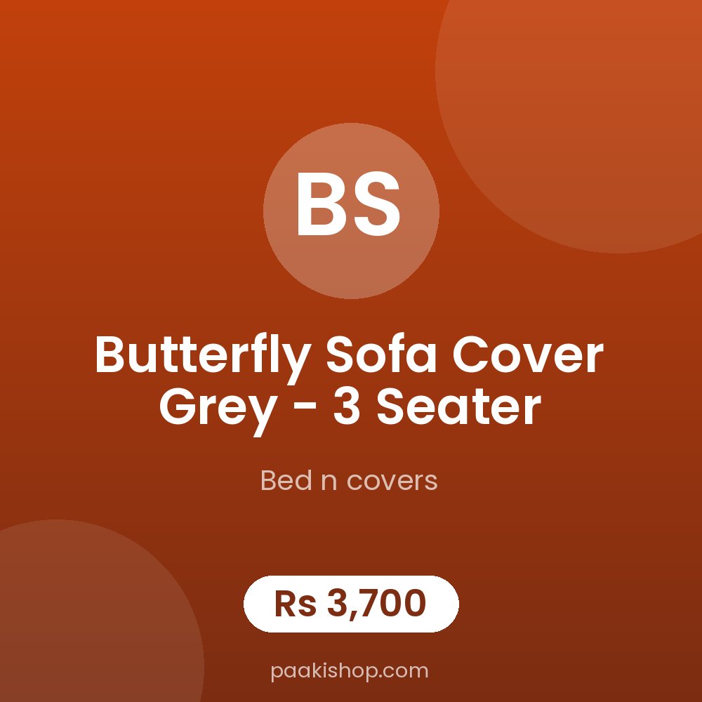 Butterfly Sofa Cover Grey - 3 Seater