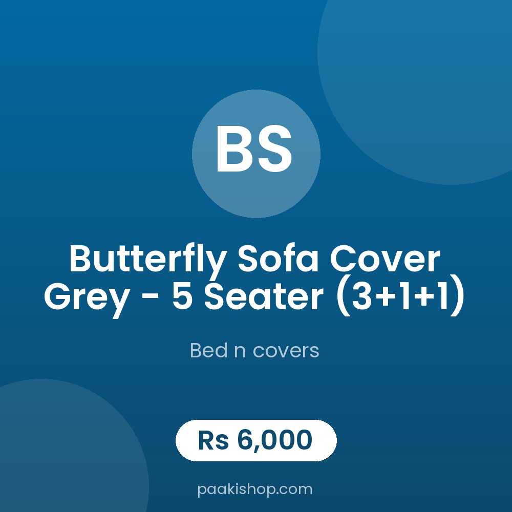 Butterfly Sofa Cover Grey - 5 Seater (3+1+1)