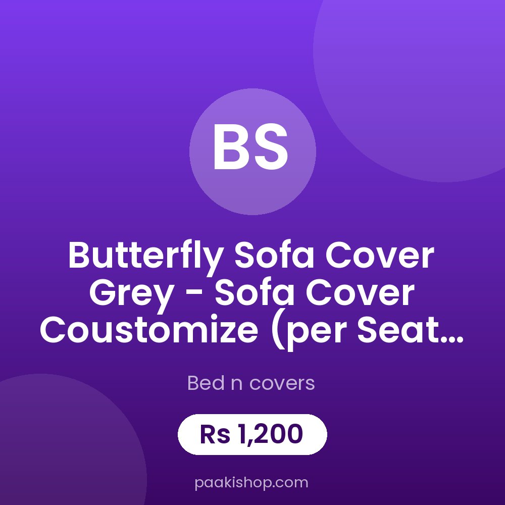 Butterfly Sofa Cover Grey - Sofa Cover Coustomize (per seat price)