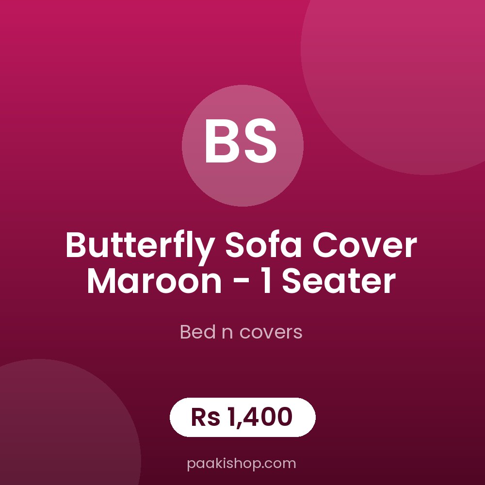 Butterfly Sofa Cover Maroon - 1 Seater