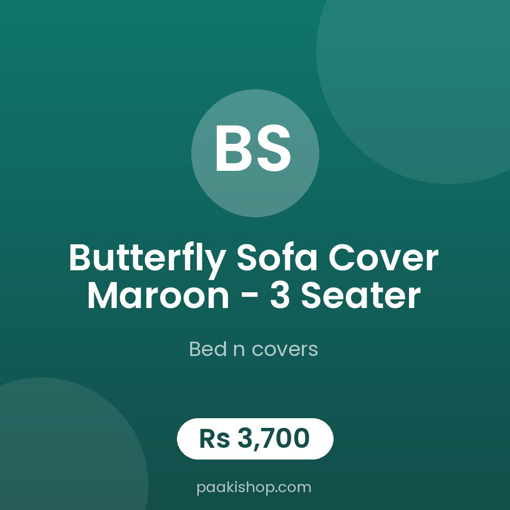 Butterfly Sofa Cover Maroon - 3 Seater
