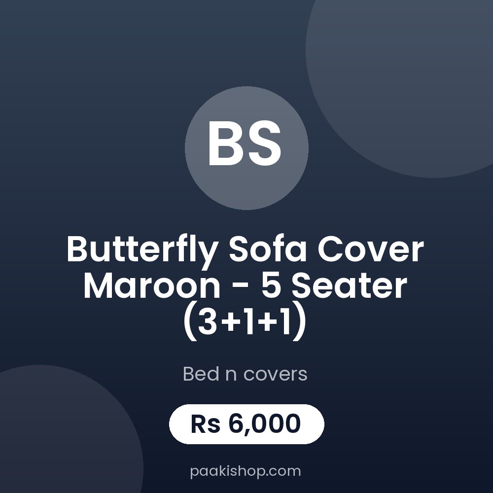 Butterfly Sofa Cover Maroon - 5 Seater (3+1+1)