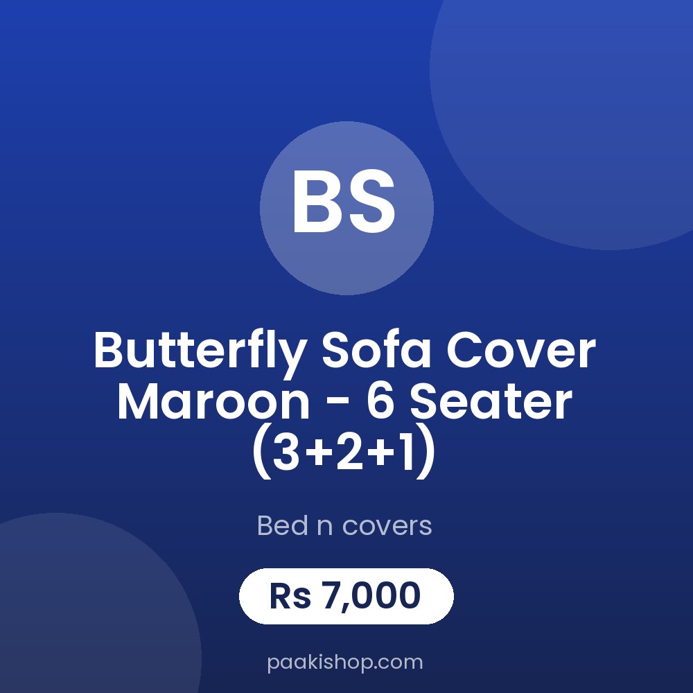 Butterfly Sofa Cover Maroon - 6 Seater (3+2+1)