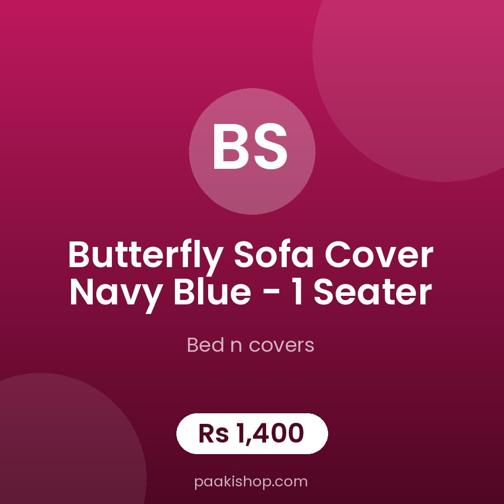 Butterfly Sofa Cover Navy Blue - 1 Seater