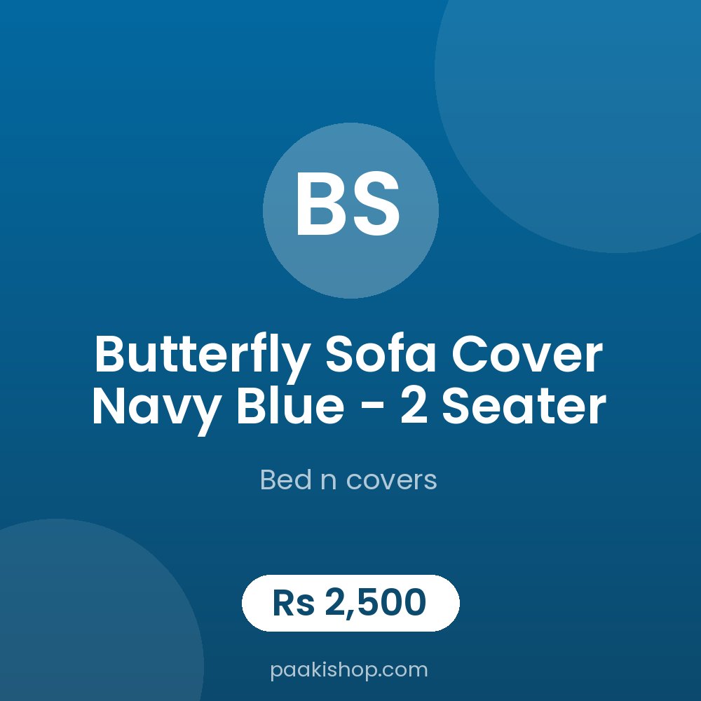 Butterfly Sofa Cover Navy Blue - 2 Seater