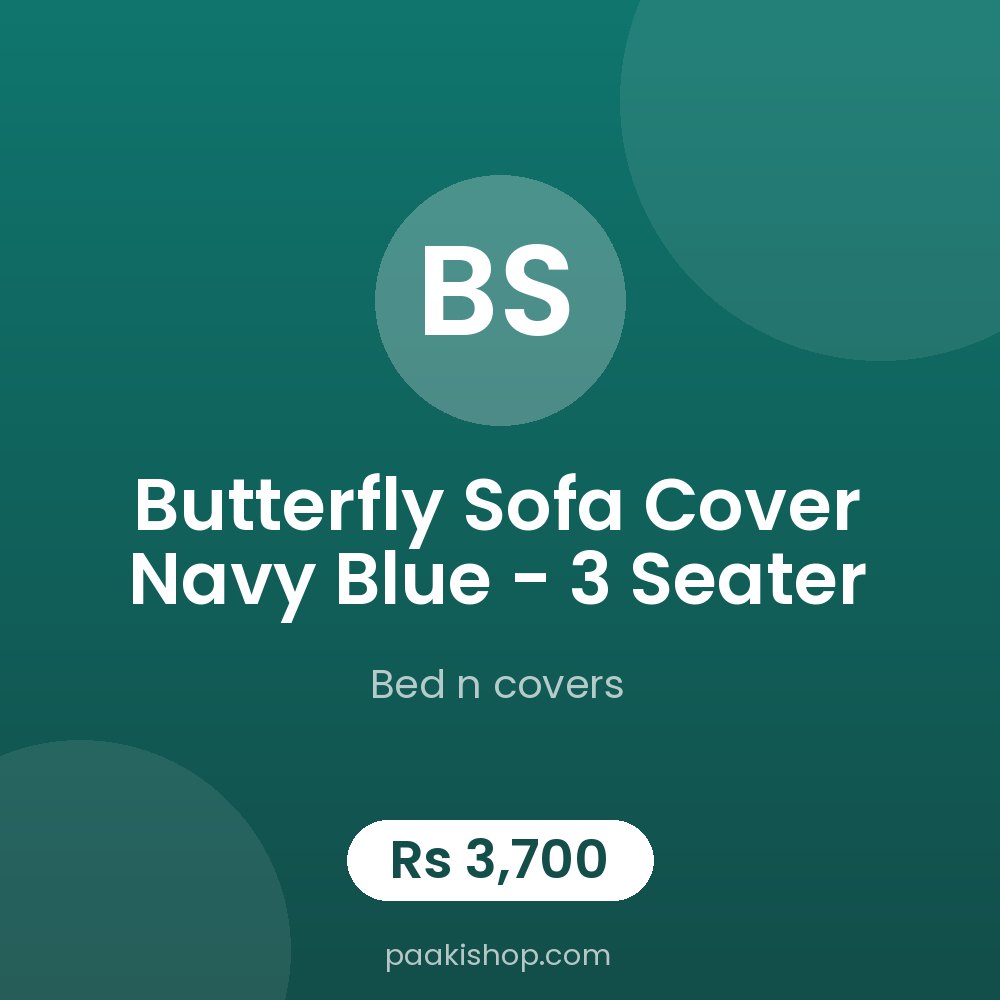 Butterfly Sofa Cover Navy Blue - 3 Seater