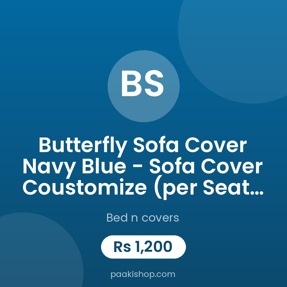 Butterfly Sofa Cover Navy Blue - Sofa Cover Coustomize (per seat price)