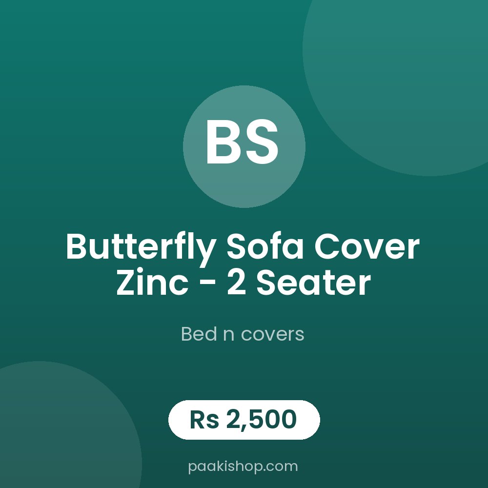 Butterfly Sofa Cover zinc - 2 Seater