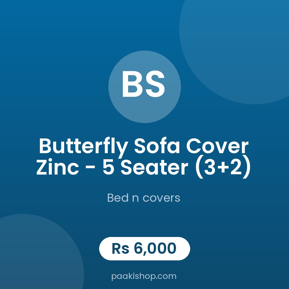 Butterfly Sofa Cover zinc - 5 Seater (3+2)