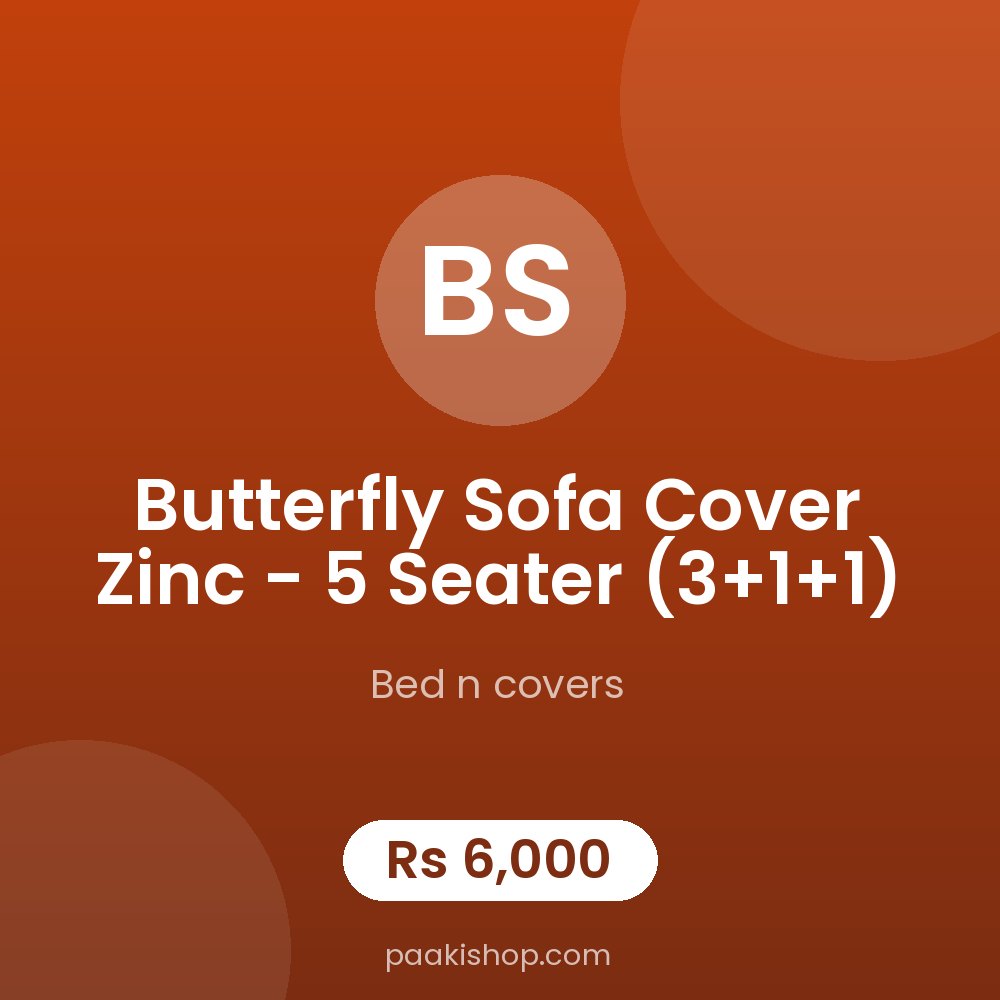 Butterfly Sofa Cover zinc - 5 Seater (3+1+1)