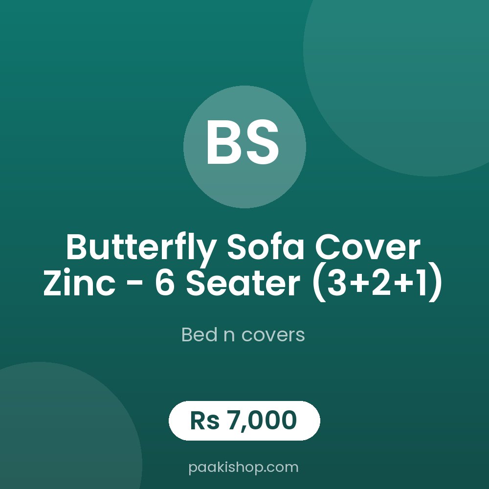 Butterfly Sofa Cover zinc - 6 Seater (3+2+1)
