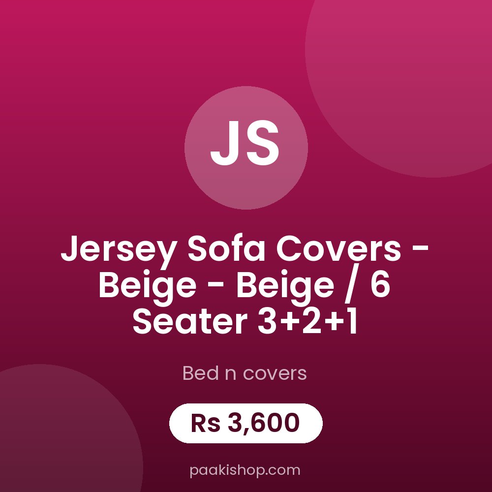 Jersey Sofa Covers - Beige - Beige / 6 seater 3+2+1