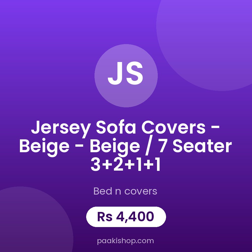Jersey Sofa Covers - Beige - Beige / 7 seater 3+2+1+1