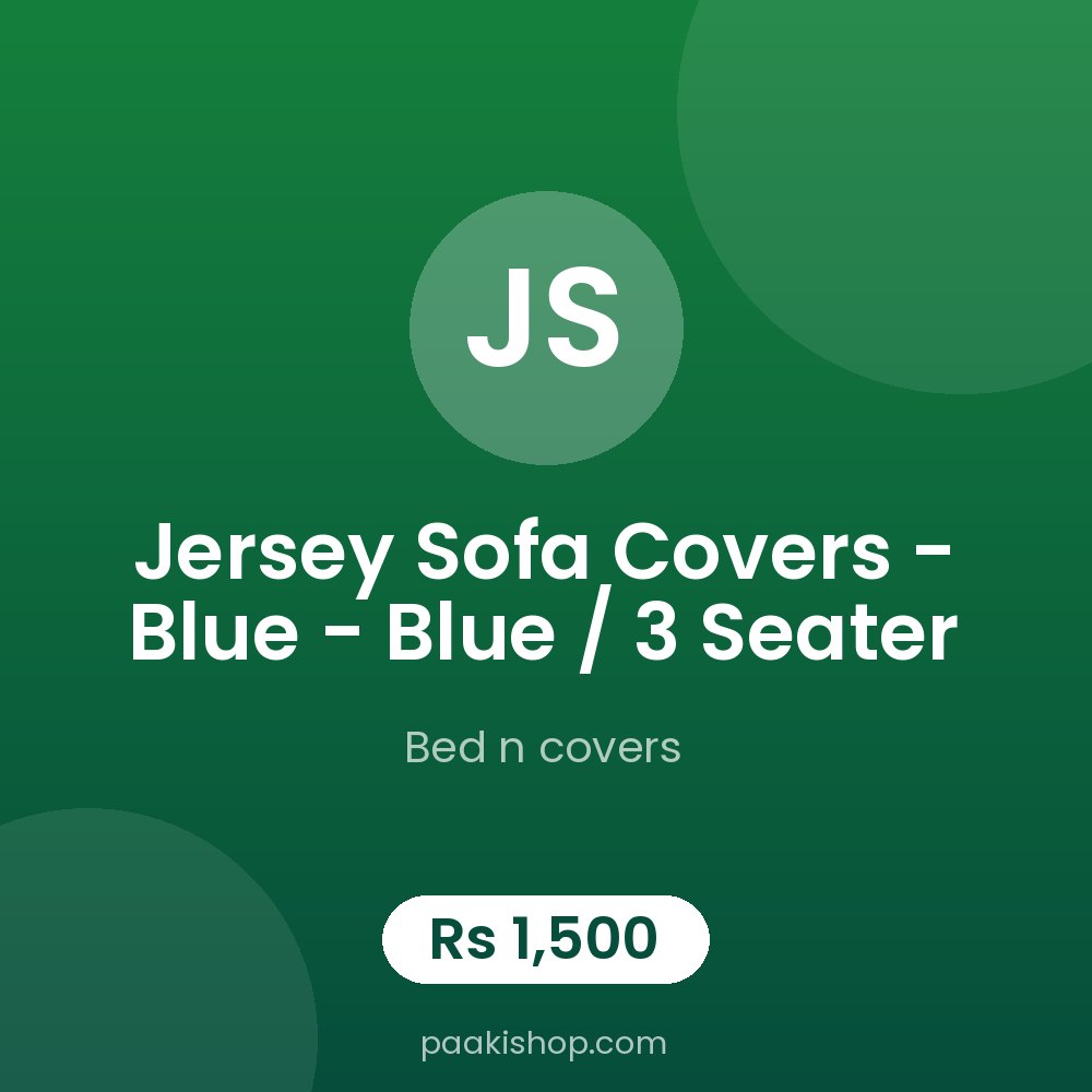 Jersey Sofa Covers - Blue - Blue / 3 seater