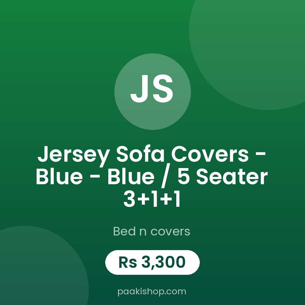 Jersey Sofa Covers - Blue - Blue / 5 seater 3+1+1