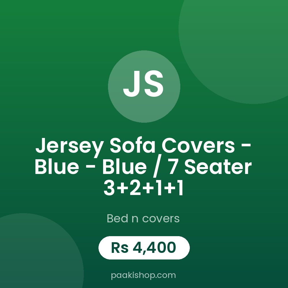 Jersey Sofa Covers - Blue - Blue / 7 seater 3+2+1+1