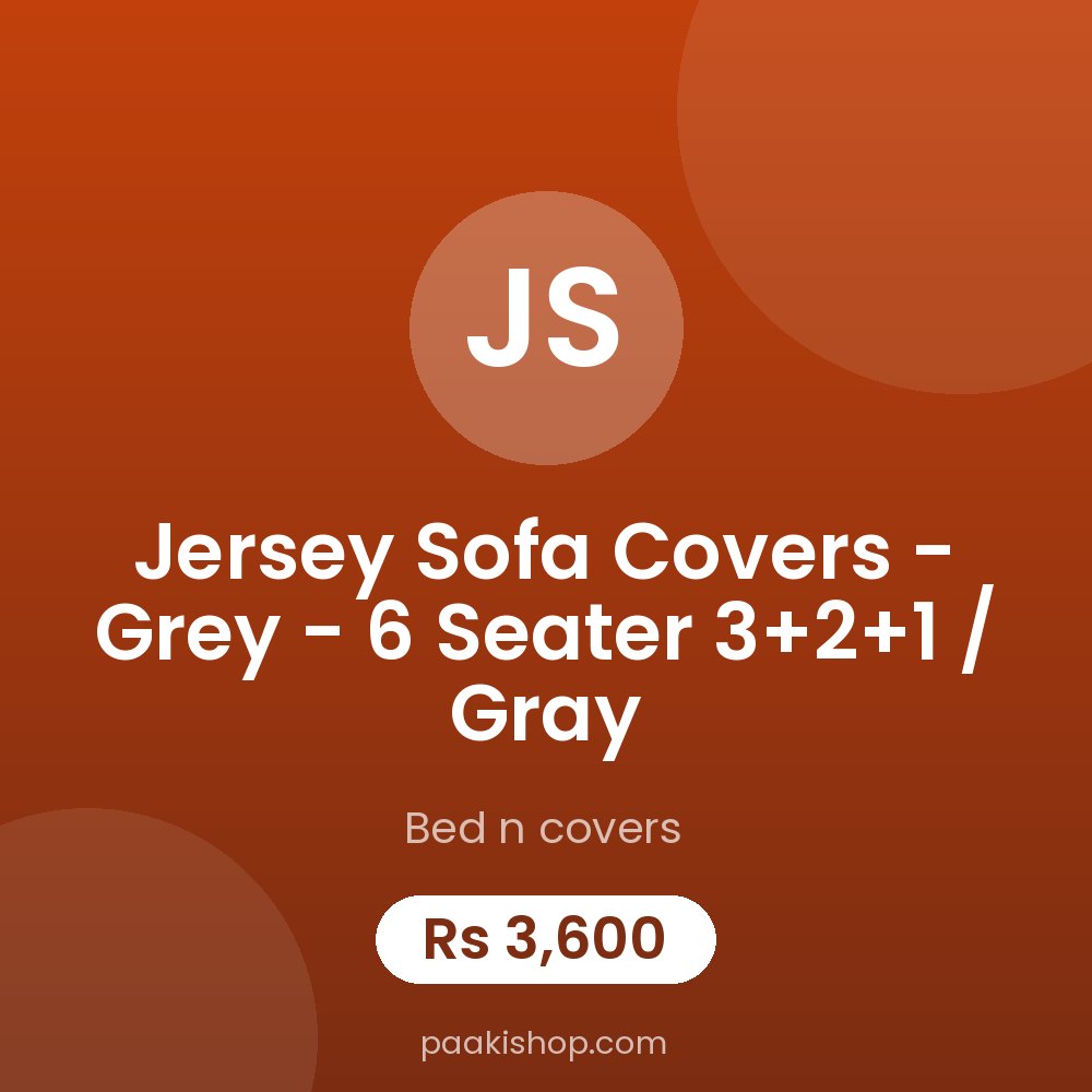 Jersey Sofa Covers - Grey - 6 seater 3+2+1 / Gray