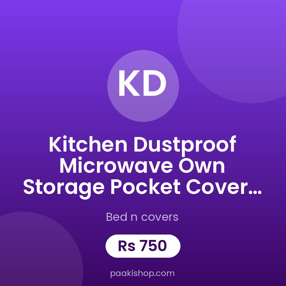 Kitchen Dustproof Microwave Own Storage Pocket Cover - Navy