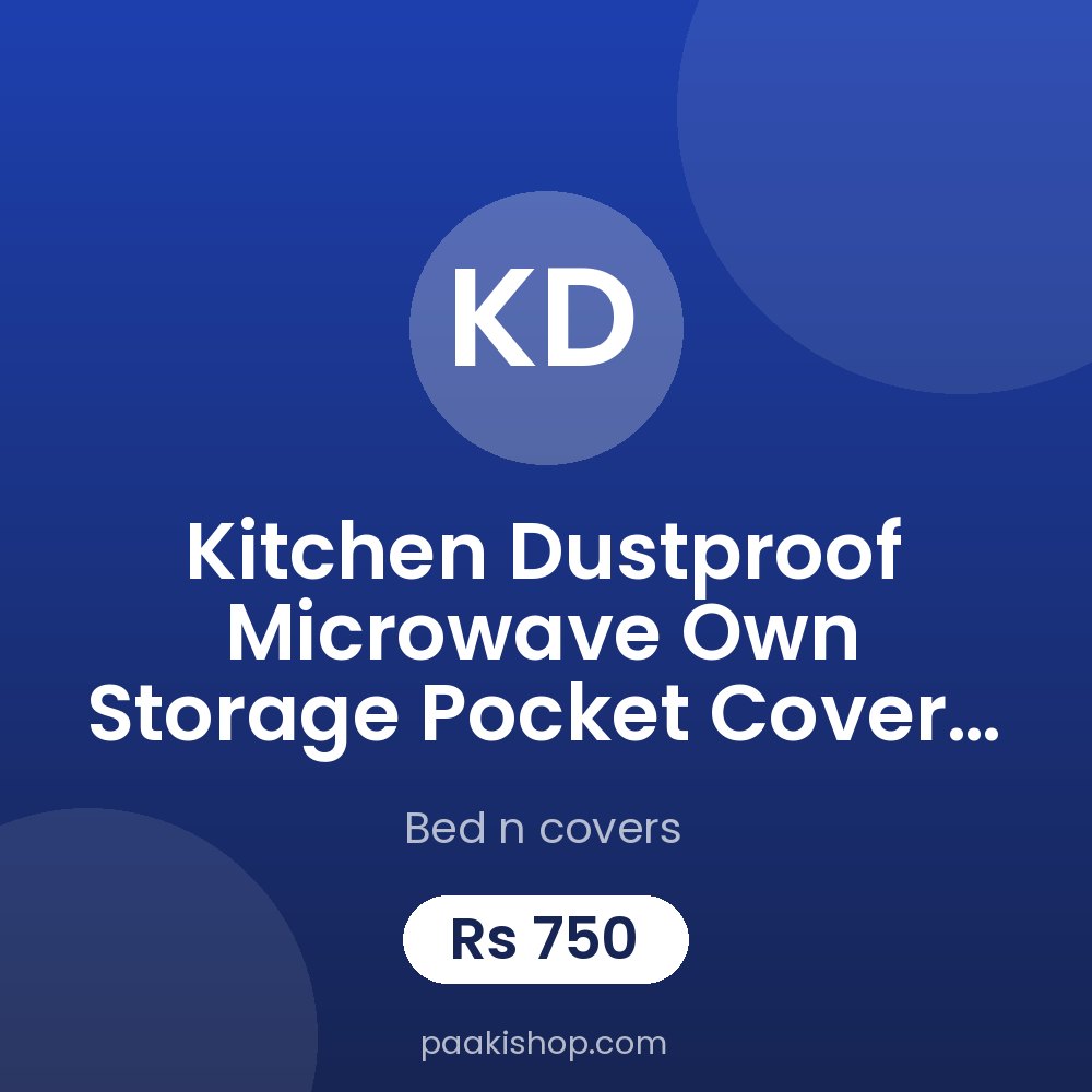 Kitchen Dustproof Microwave Own Storage Pocket Cover - Beige